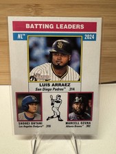 2025 Topps Heritage League Leaders Shohei Ohtani, Marcell Ozuna, Luis Arraez 191