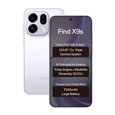OPPO Find X9s | 12GB RAM | Lavender | Global Version Unlocked eSIM