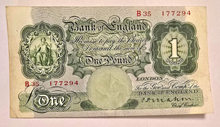 Bank of England: £1 Banknote C P MAHON 1928 1930 Circulated
