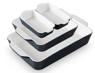 Sweejar Ceramic Bakeware Set of 4, Casserole Dishes for Oven, Rectangular Bak...