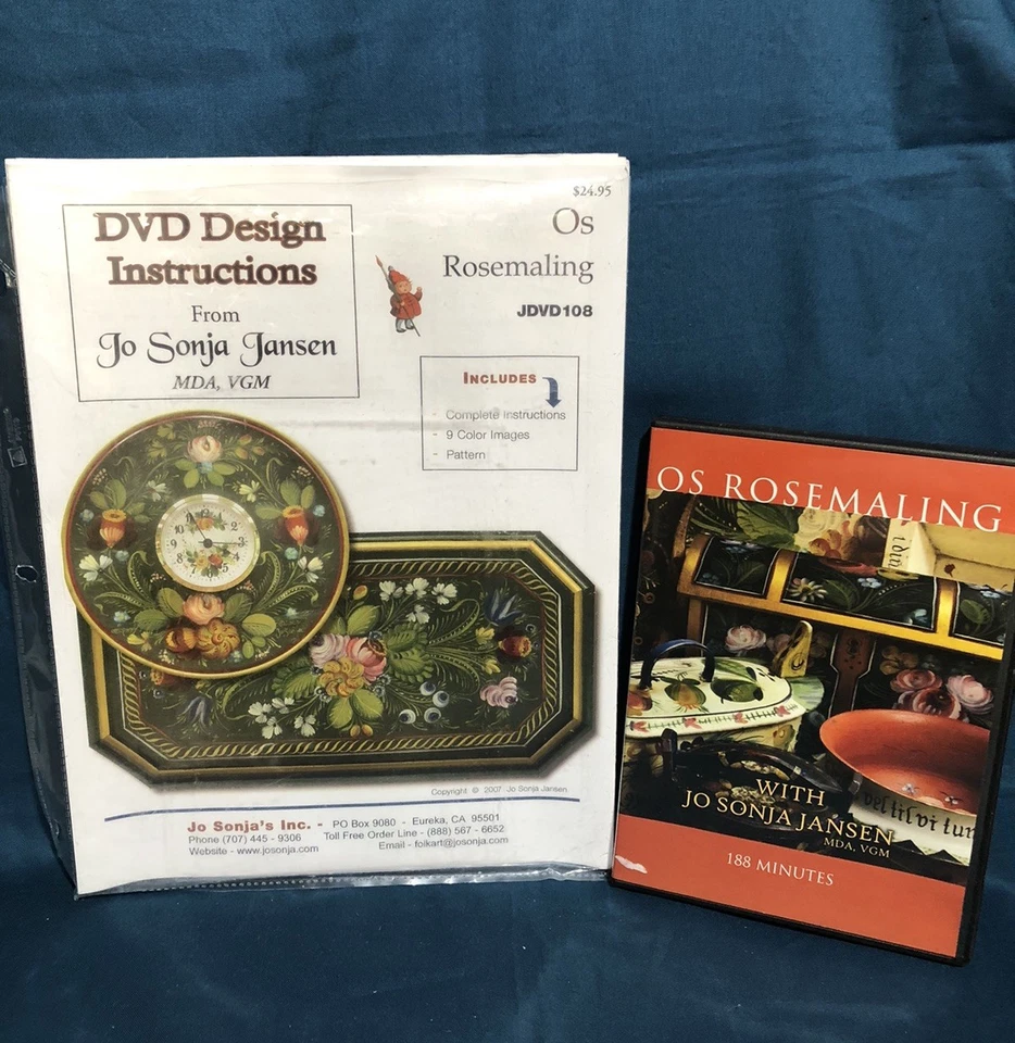 Lot Of 8 Jo Sonja Rosemaling Designs & OS Rosemaling DVD - Image 2 of 4