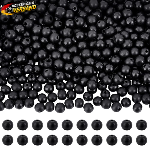Schwarze Holzperlen 10Mm FüR Schmuck Bastelprojekte, 500 StüCk-image