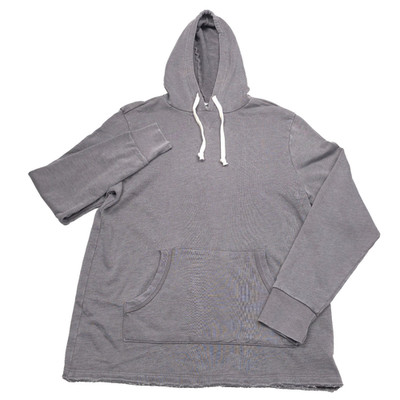 Alternative Gray Pullover Cotton Blend Distressed Hoodie Men's Size Small