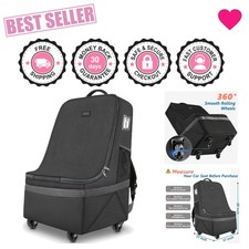 Stylish Black Car Seat Travel Carrier with Swivel Wheels - Perfect for Airports