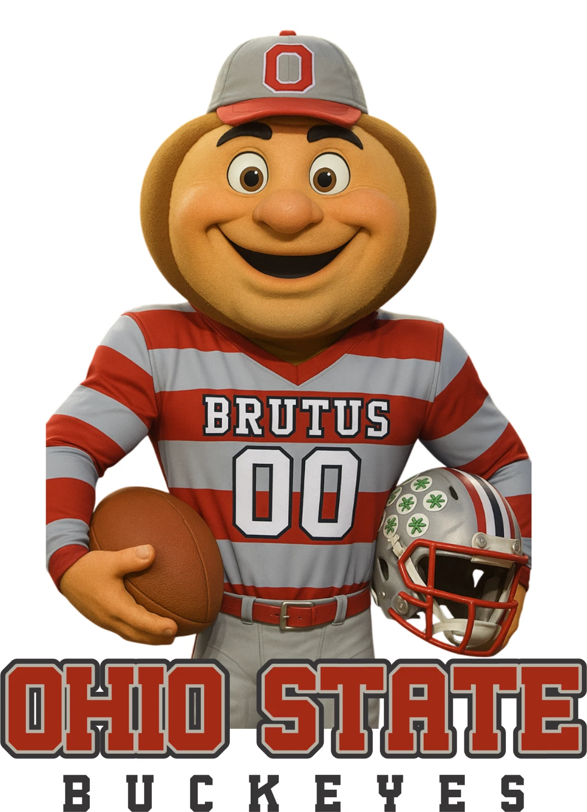 New / Ohio State Buckeyes Brutus Cartoon T-Shirt