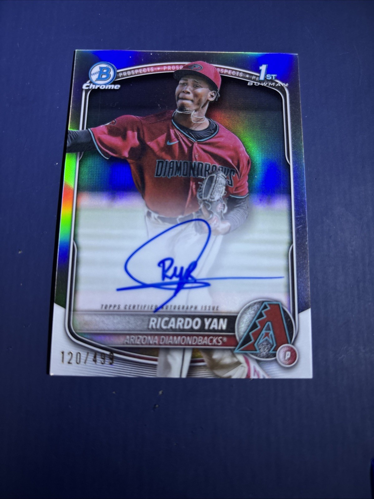 2025 Bowman - Chrome Prospects Ricardo Yan #CPA-RY Refractor /499 Auto