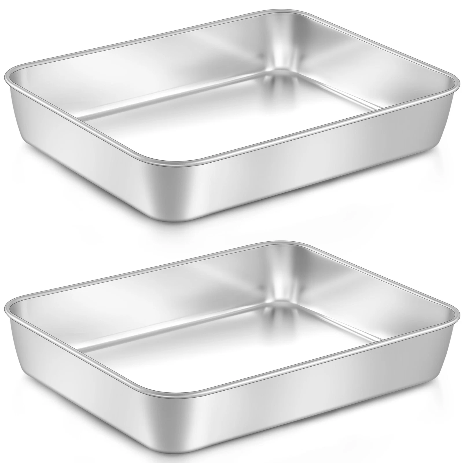 LIANYU Baking Pan Set of 2, 12⅓ x 9¾ x 2 Inch Cake Lasagna Brownies Casserole...