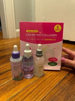 Beauty Care Skincare Bundle: Snail Mucin, Retinol Double Serum, Power Serum, and