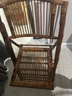 VTG Folding Chair Brown Bamboo Tortoise Rattan Boho Tiki Vintage Coastal — photo 2