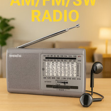 XHDATA D219 Portable Pocket Radio AM FM Battery Operated Receiver with Earphone