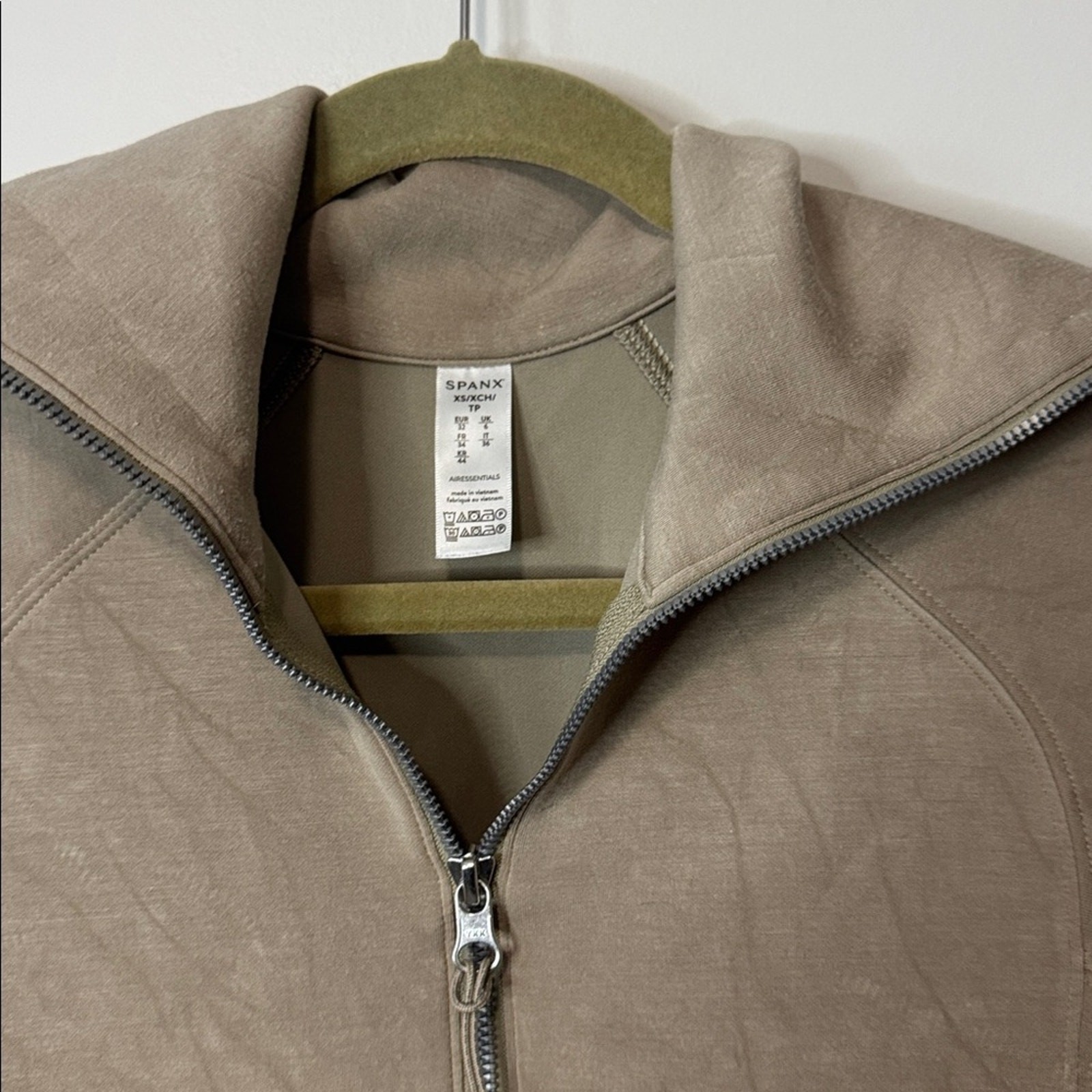Spanx Zip Pullover Jacket Brown XS - image 2