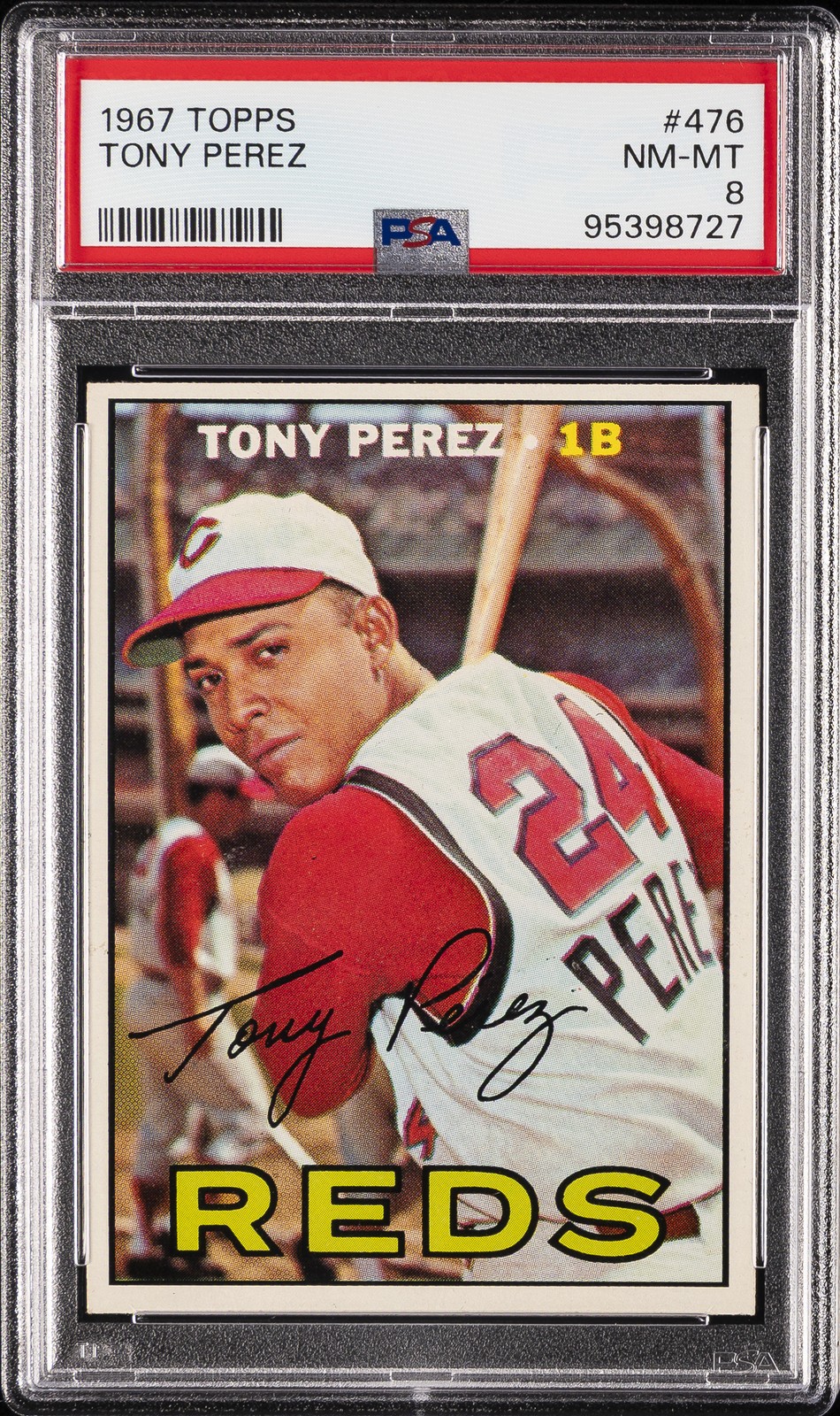 1967 TOPPS #476 TONY PEREZ PSA 8