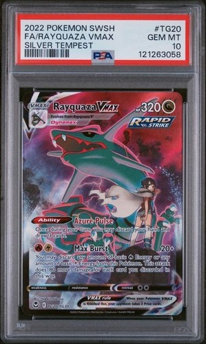 POKEMON FA/RAYQUAZA 2022 VMAX SWORD & SHIELD SILVER TEMPEST #TG20 BGS 10