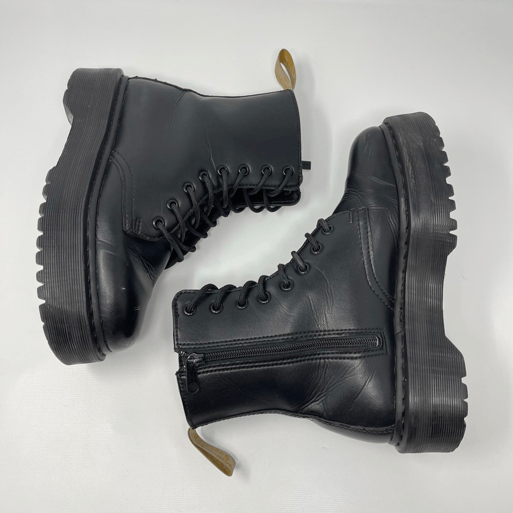 Dr. Doc Martens Vegan Jadon II Mono Platform Black Boots Side Zipper Womens US 8 thumbnail 7