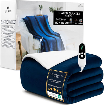 Cozy Electric Heated Fleece Blanket - 9 Heat Settings, Auto Shut-Off, Navy