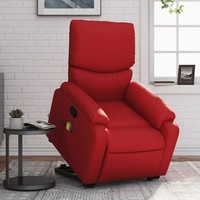 Massagesessel Mit Aufstehhilfe Rot Kunstleder Sessel Relaxsessel
