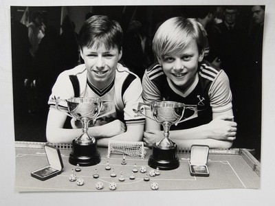 Darrell Dunscombe Justin Finch Subbuteo World Cup Wembley 1986 Pressefoto