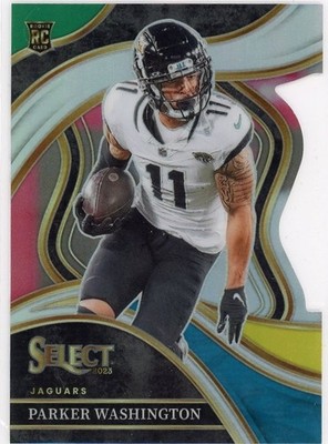 2023 Panini Select - Club Level Parker Washington #227 Green & Yellow Prizm...