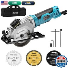 SEESII Mini Circular Saw 4.8A 4000RPM 4-1/2" Corded Compact with Laser