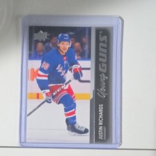 Upper Deck 2021-22 Series 2 Young Guns Justin Richards #480 Rangers Card