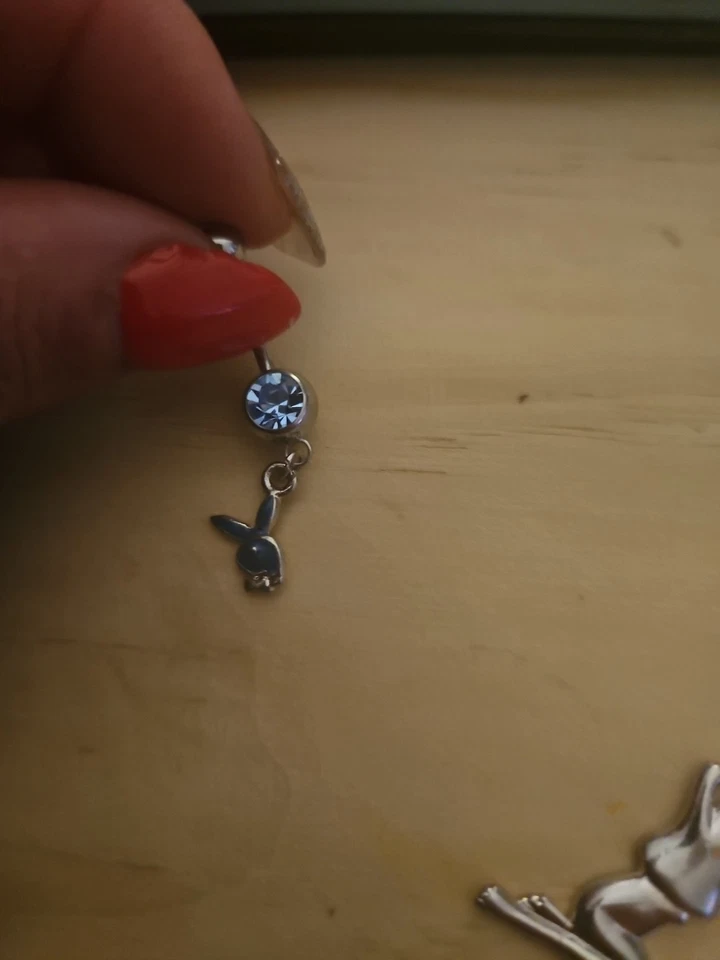 PLAYBOY NAVEL RING 3 DIFFERENT STYLES W/ BABY BLUE GEM .ALL SAME PRICE,3 CHOICES - Image 3 of 4