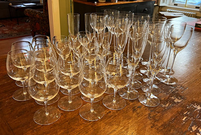 Iittala of Finland 42-piece Clear Glass Stemware designed by Per Lutken