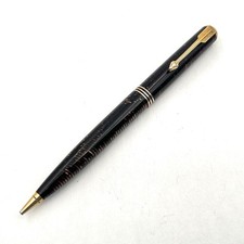 VTG Parker USA Pink Candy Striped Gold Trim 5" Twist Pencil