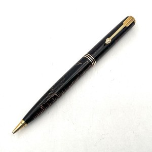 VTG Parker USA Pink Candy Striped Gold Trim 5" Twist Pencil