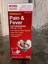Cvs Health Childrens Pain And Fever Acetaminophen Ages 2 To 11 EXP 06/26