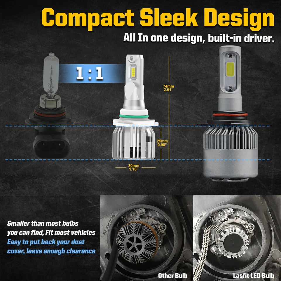 Faros LED Lasfit 9012 + 5202 bombillas antiniebla para GMC Sierra 1500 2014 2015 Foto 2 de 4