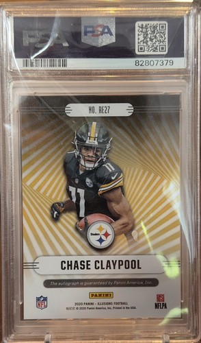 2020 Panini illusions GREEN RC AUTO #/10 Chase Claypool Rookie Endorsements - Picture 2 of 2