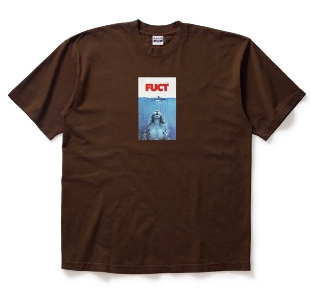 fuct Made in USA 🇺🇸 JAWS repop Jan 1994 BROWN T Shirt jawz quint