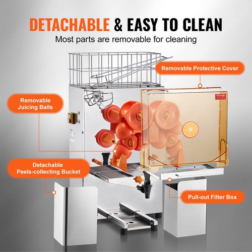 VEVOR Commercial Orange Juicer Machine 120W Automatic Juice Squeezer Extractors - Picture 6 of 13