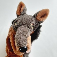 Vintage 1983 Dakin Brown Black Canine Dog Wolf Coyote Hand Puppet Plush Furry