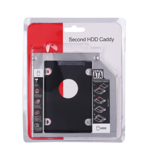 9.5mm SATA 2nd HDD SSD Hard Drive Caddy for Universal Laptop CD DVD-ROM ODD  - Foto 1 di 6