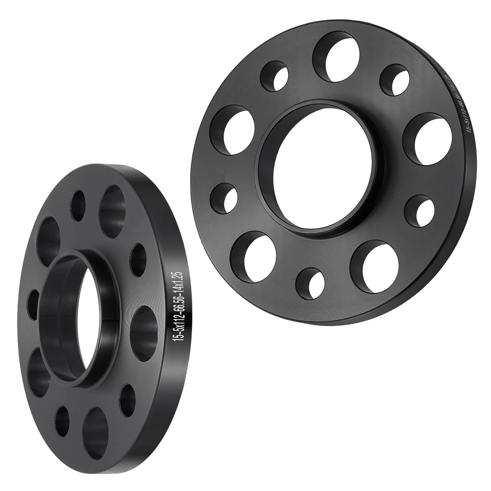 2x 15mm 5X112 Wheel Spacer 66.56mm CB 14X1.25 BOLT For BMW 520i 750i 750Li 120i Foto 4 de 4