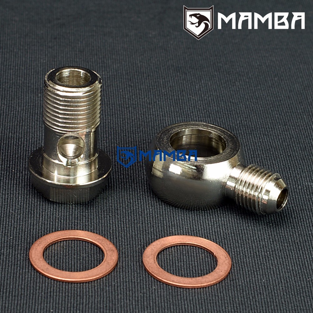 6AN Banjo bolt Turbo Water Coolant M12x1.5mm For VOLVO / SAAB TD04L TD04HL 45DEG