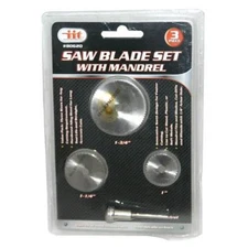 IIT 3pc Saw Blade with Mandrels Tools 1/4" Arbor Set 80620