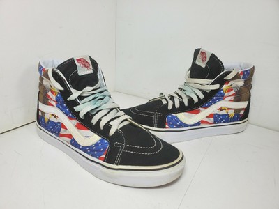 Vans SK8-Hi USA American Flag Bald Eagle Sneaker Mens SZ 10 Red, White \u0026  Blue | eBay