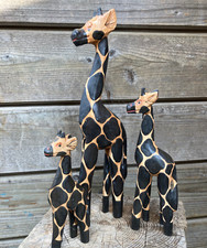 30/ 15 cm Figur Giraffe Holz bemalt 3er Set Afrika Big5 REDUZIERT