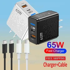 Universal 65W GaN Charger USB-C PD Type C US Plug Wall Charger Gan Power Adapter