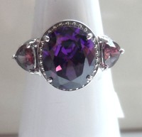 Brand - Argos Sterling Silver Cocktail Purple Sparkle Ring : Uk: M Brand - Argos Sterling Silver Cocktail Purple Sparkle Ring : Uk: M