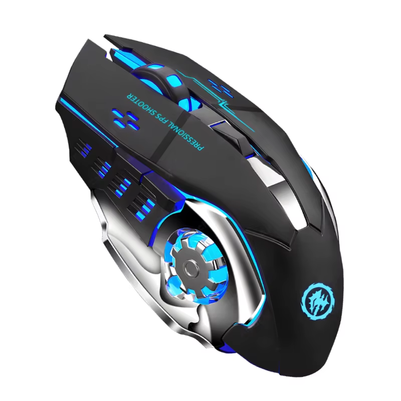 Wireless Rechargeable RGB Gaming Mouse with Silent DPI Adjustable Ergonomic Design
