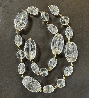 Chandelier Sconce Pendants Olive Shape Glass Cut Bead Strings 245mm 4 Strings