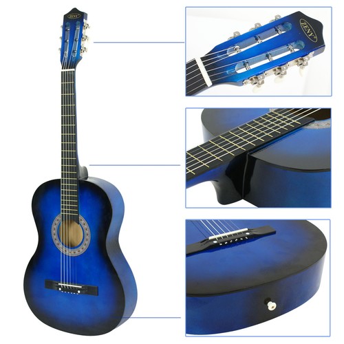 38" Beginners Acoustic Guitar With Guitar Case, Strap, Tuner and Pick - Picture 3 of 19