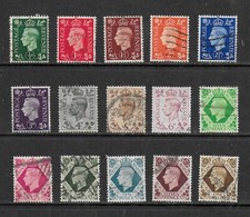 1937 GEORGE VI DARK COLOURS SET SG462-475 FINE USED