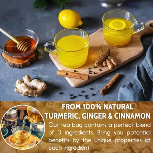 Turmeric Ginger Cinnamon Tea 100% Natural - 60PCS Tea Bags - HOT - Picture 10 of 12