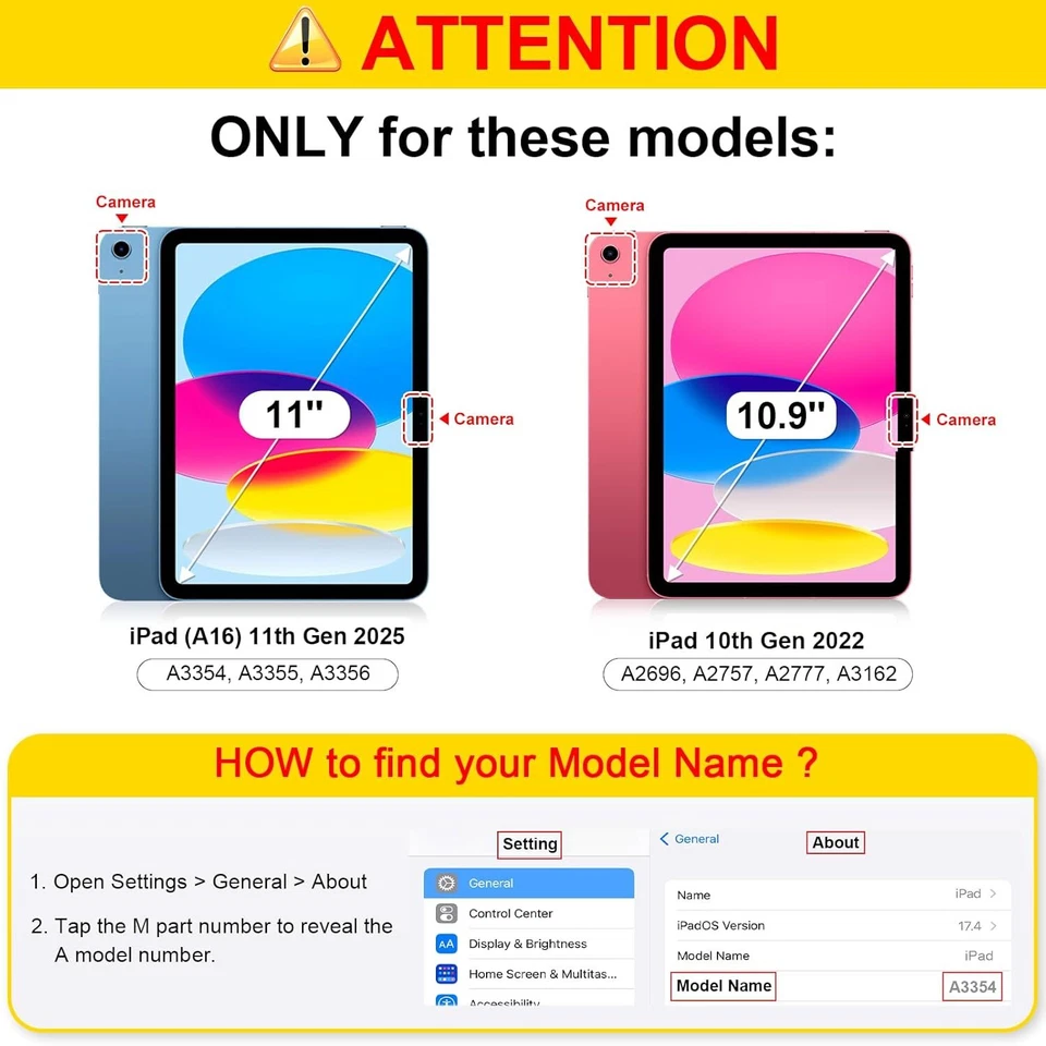 外壳 适合 iPad (A16) 第 11 代 / iPad 第 10 代 闪亮 防震 保护套 — 第 2/4 张图片