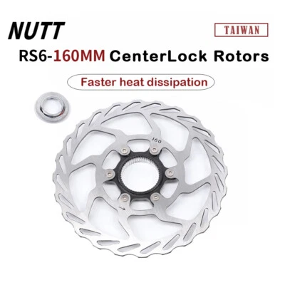 NUTT MTB Bici 160mm Disco Freno Rotore Blocco Centrale Dissipazione Calore Pastiglie Cave