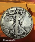 1938 D Walking Liberty Half Dollar, Very Fine, Great eye appeal, Free Shippin